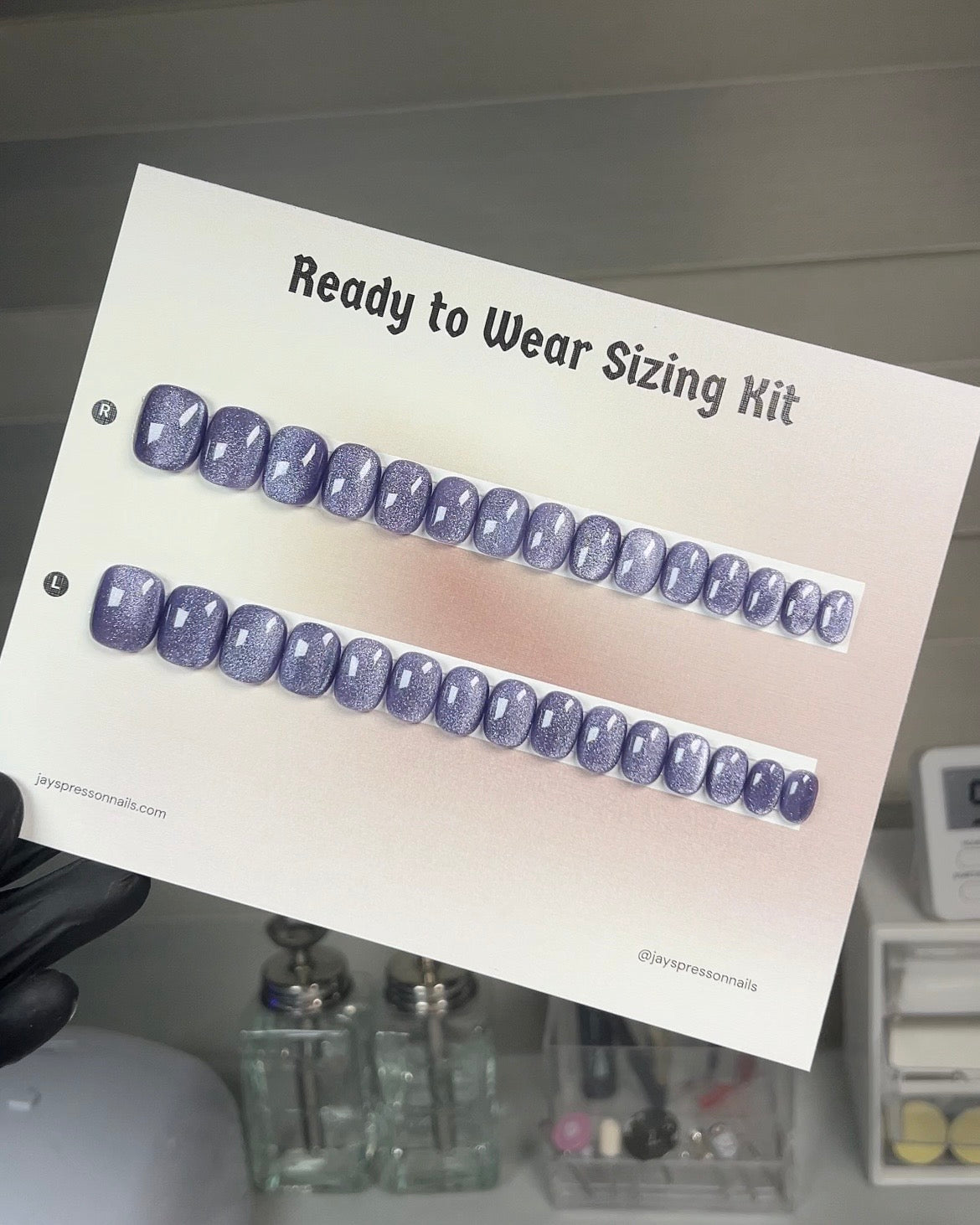Solid Color Ready to Wear Sizing Kit - Jay's Press On Nails